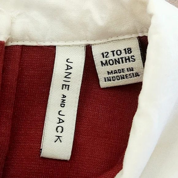 NWOT Janie and Jack Dainty Berry Ponte Collared Dress w/ Diaper Cover – 12–18M - Picture 3 of 10